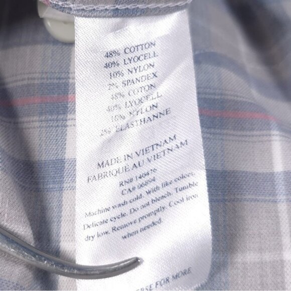 FAHERTY Plaid Long Sleeve‎ Shirt Cotton Lyocell Blend Style MWF2003 Size XL - Picture 9 of 10